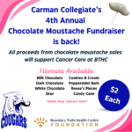 Carman Collegiate selling moustaches for BTHC Cancer Care Moustache Social Media post (1)